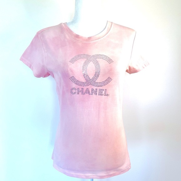 C-Paris Tops - C-Paris T-Shirt with Crystal Embellishments